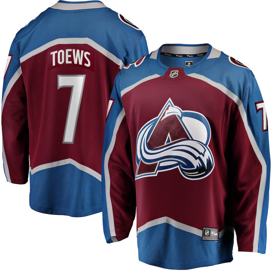 Men Colorado Avalanche 7 Devon Toews Fanatics Branded Burgundy Home Breakaway Player NHL Jersey